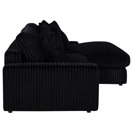 Blaine Black Upholstered Reversible Chaise Sectional Sofa from Coaster - Luna Furniture