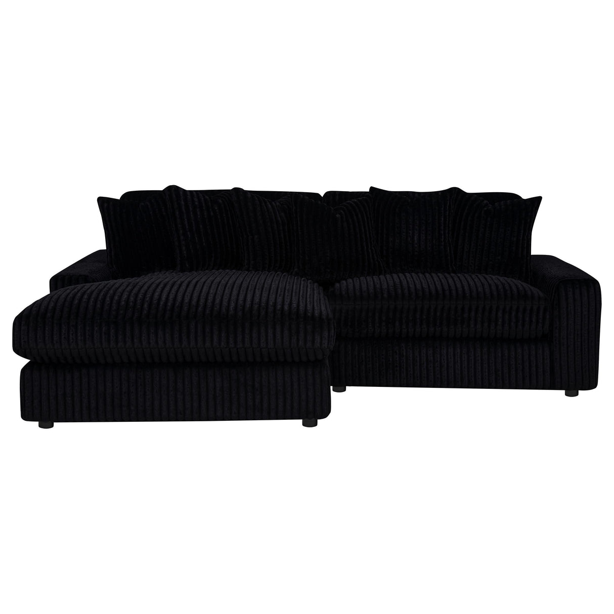 Blaine Black Upholstered Reversible Chaise Sectional Sofa from Coaster - Luna Furniture