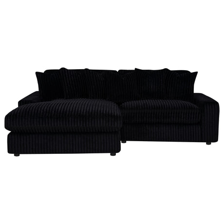 Blaine Black Upholstered Reversible Chaise Sectional Sofa from Coaster - Luna Furniture