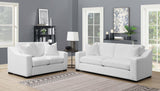 Ashlyn White Upholstered 2-Piece Sloped Arms Living Room Set from Coaster - Luna Furniture