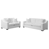 Ashlyn White Upholstered 2-Piece Sloped Arms Living Room Set from Coaster - Luna Furniture