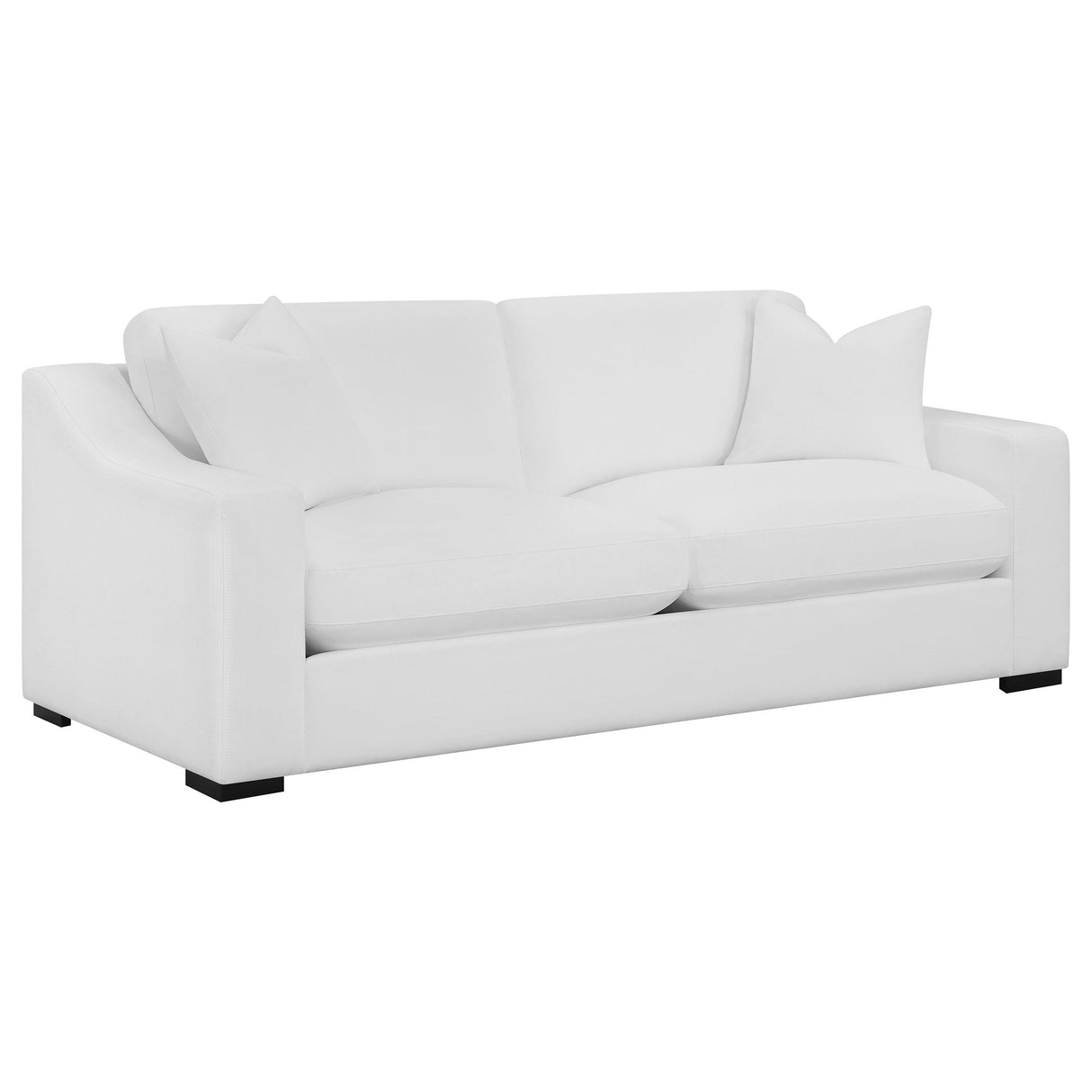 Ashlyn White Upholstered 2-Piece Sloped Arms Living Room Set from Coaster - Luna Furniture