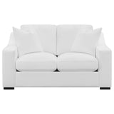 Ashlyn White Upholstered 2-Piece Sloped Arms Living Room Set from Coaster - Luna Furniture