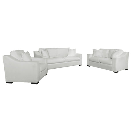 Ashlyn White Upholstered 3-Piece Sloped Arms Living Room Set from Coaster - Luna Furniture
