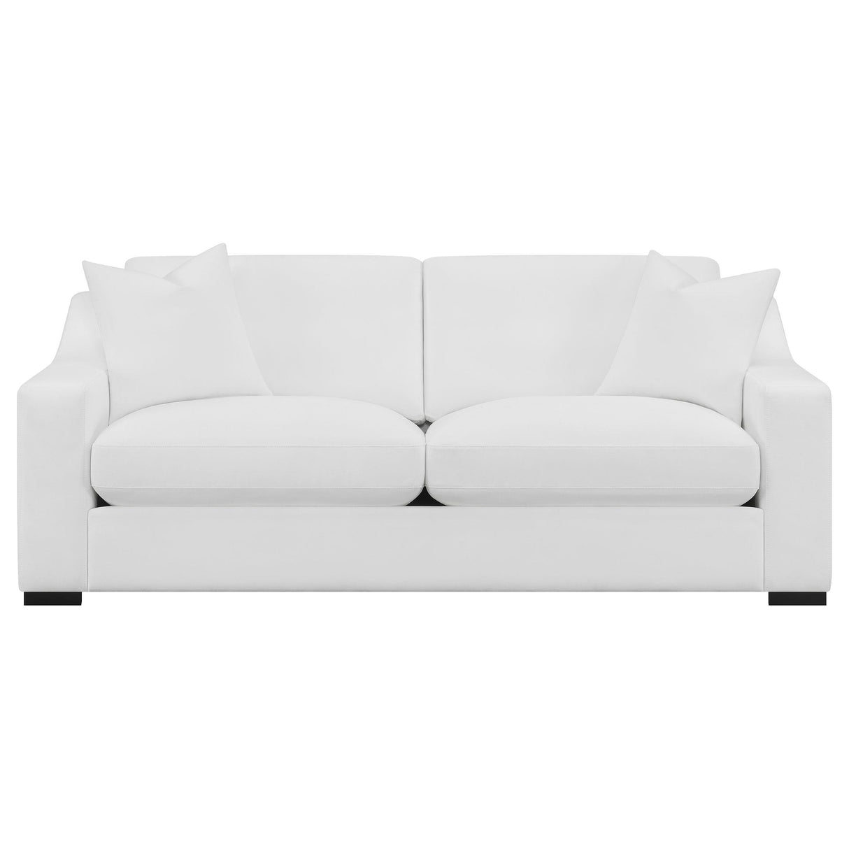 Ashlyn White Upholstered 3-Piece Sloped Arms Living Room Set from Coaster - Luna Furniture
