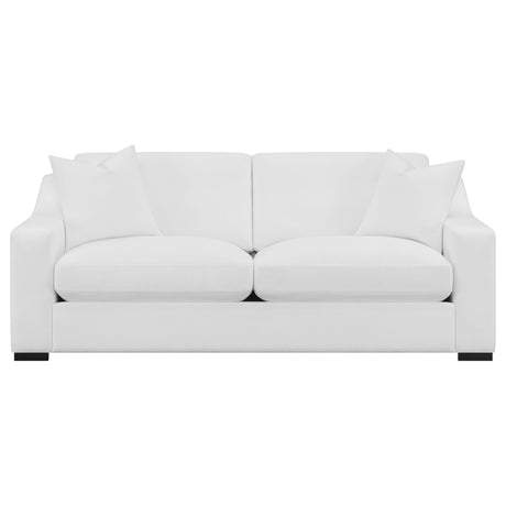 Ashlyn White Upholstered 3-Piece Sloped Arms Living Room Set from Coaster - Luna Furniture