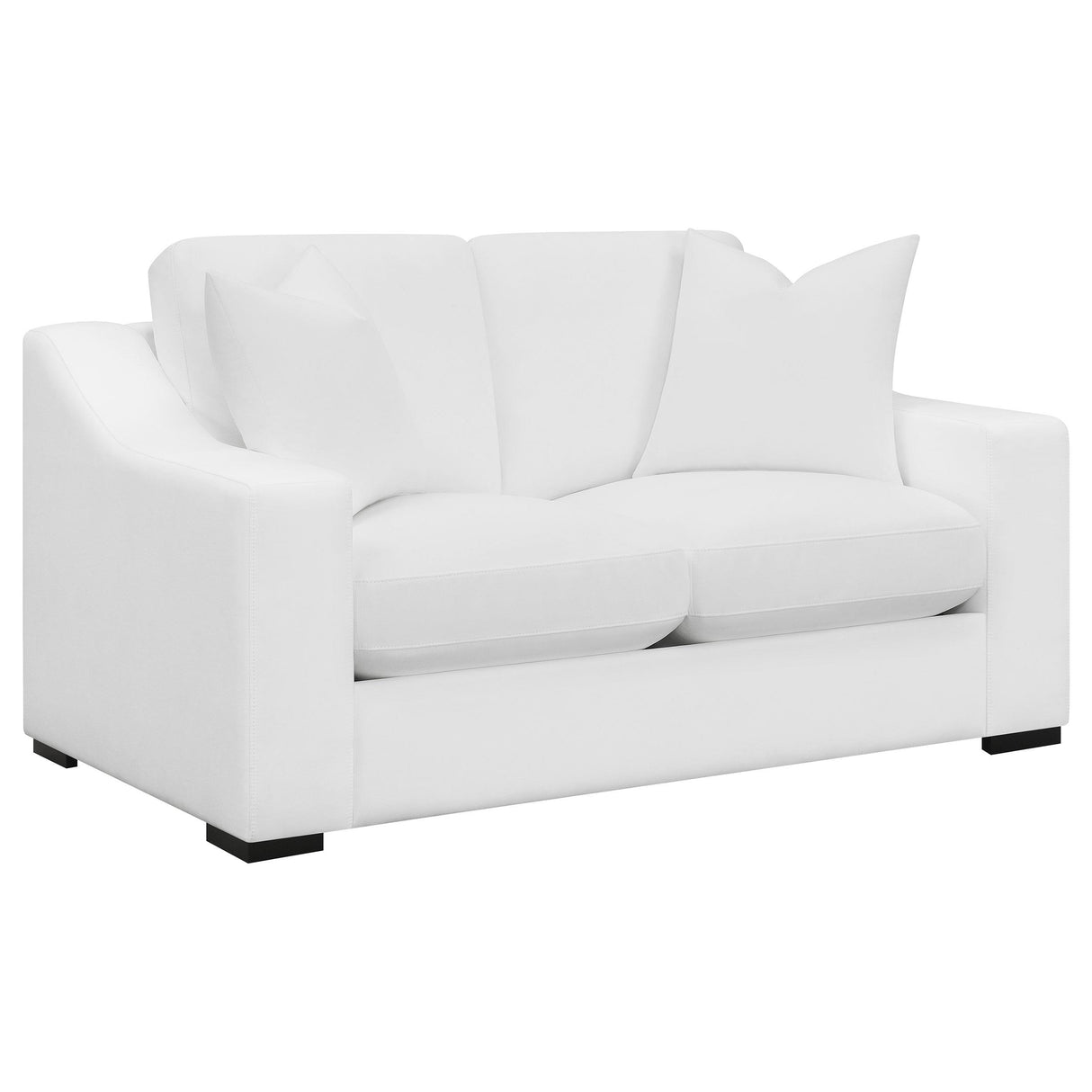 Ashlyn White Upholstered 3-Piece Sloped Arms Living Room Set from Coaster - Luna Furniture
