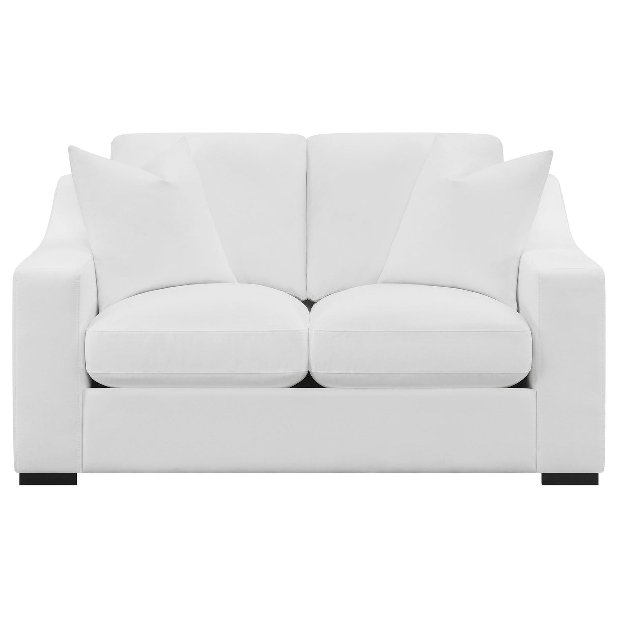 Ashlyn White Upholstered 3-Piece Sloped Arms Living Room Set from Coaster - Luna Furniture