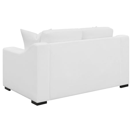 Ashlyn White Upholstered 3-Piece Sloped Arms Living Room Set from Coaster - Luna Furniture