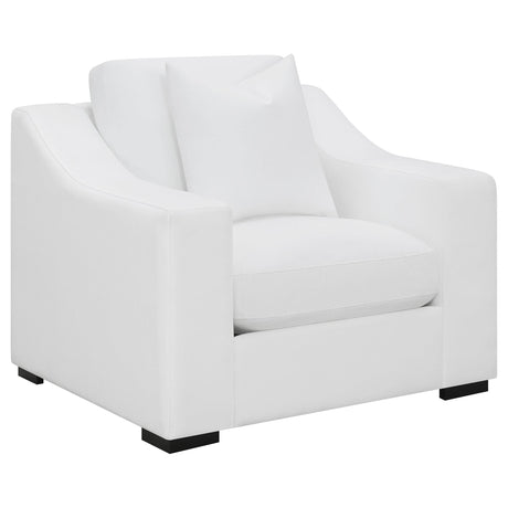 Ashlyn White Upholstered 3-Piece Sloped Arms Living Room Set from Coaster - Luna Furniture