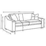 Ashlyn White Upholstered 3-Piece Sloped Arms Living Room Set from Coaster - Luna Furniture