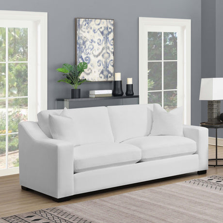 Ashlyn White Upholstered Sloped Arms Sofa from Coaster - Luna Furniture
