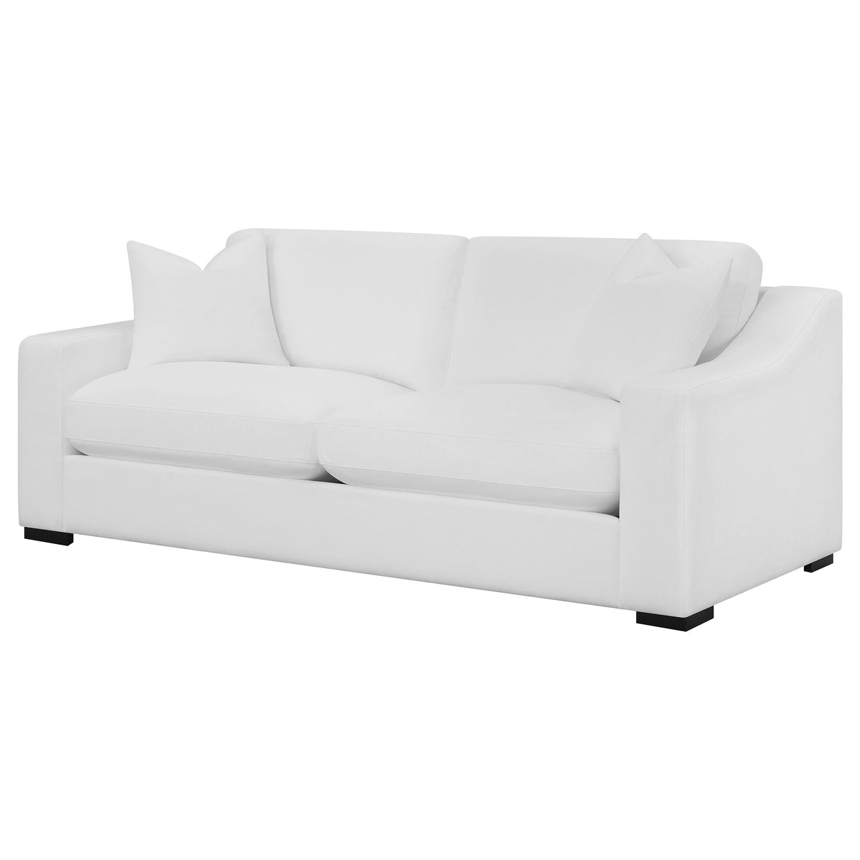 Ashlyn White Upholstered Sloped Arms Sofa from Coaster - Luna Furniture