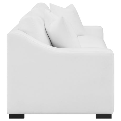 Ashlyn White Upholstered Sloped Arms Sofa from Coaster - Luna Furniture