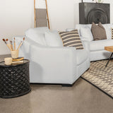 Ashlyn White Upholstered Sloped Arms Chair from Coaster - Luna Furniture