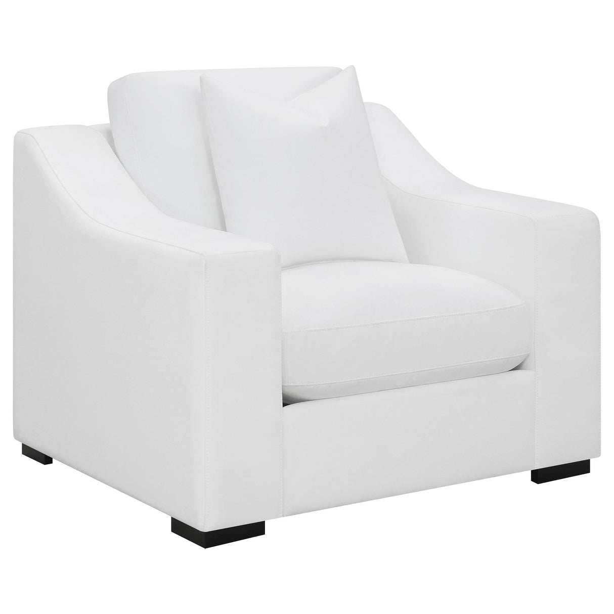 Ashlyn White Upholstered Sloped Arms Chair from Coaster - Luna Furniture