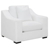 Ashlyn White Upholstered Sloped Arms Chair from Coaster - Luna Furniture
