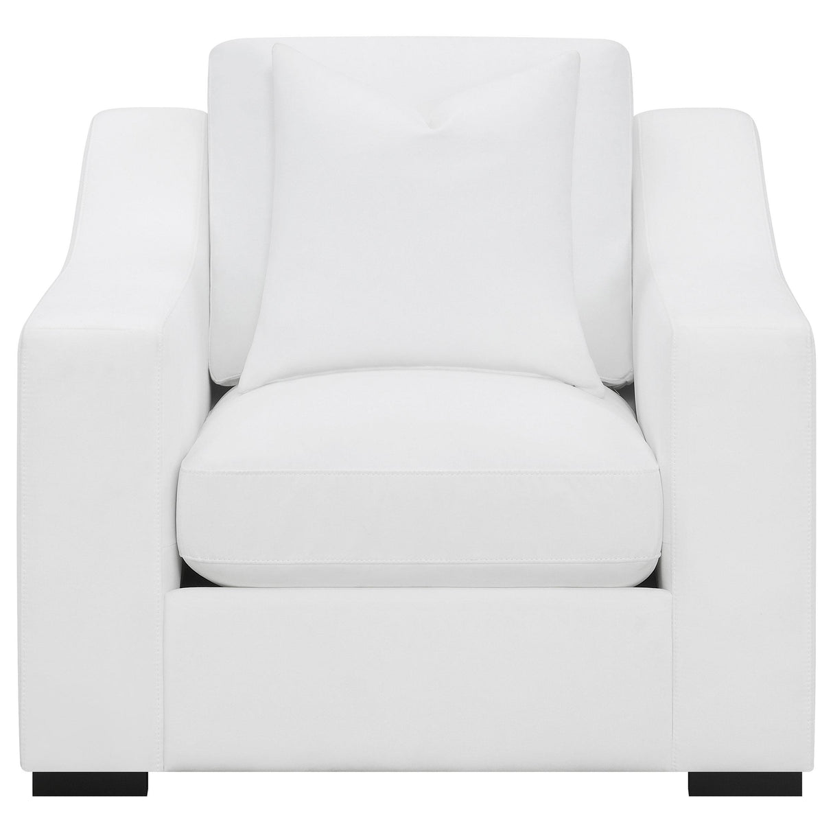 Ashlyn White Upholstered Sloped Arms Chair from Coaster - Luna Furniture