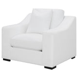 Ashlyn White Upholstered Sloped Arms Chair from Coaster - Luna Furniture