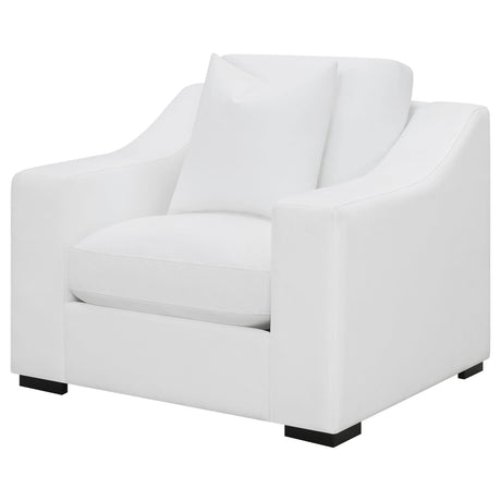 Ashlyn White Upholstered Sloped Arms Chair from Coaster - Luna Furniture