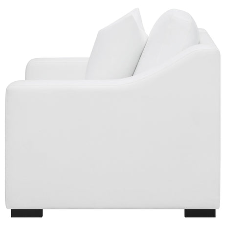 Ashlyn White Upholstered Sloped Arms Chair from Coaster - Luna Furniture