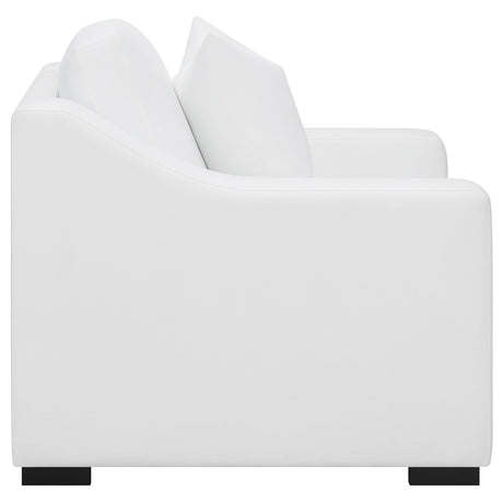 Ashlyn White Upholstered Sloped Arms Chair from Coaster - Luna Furniture