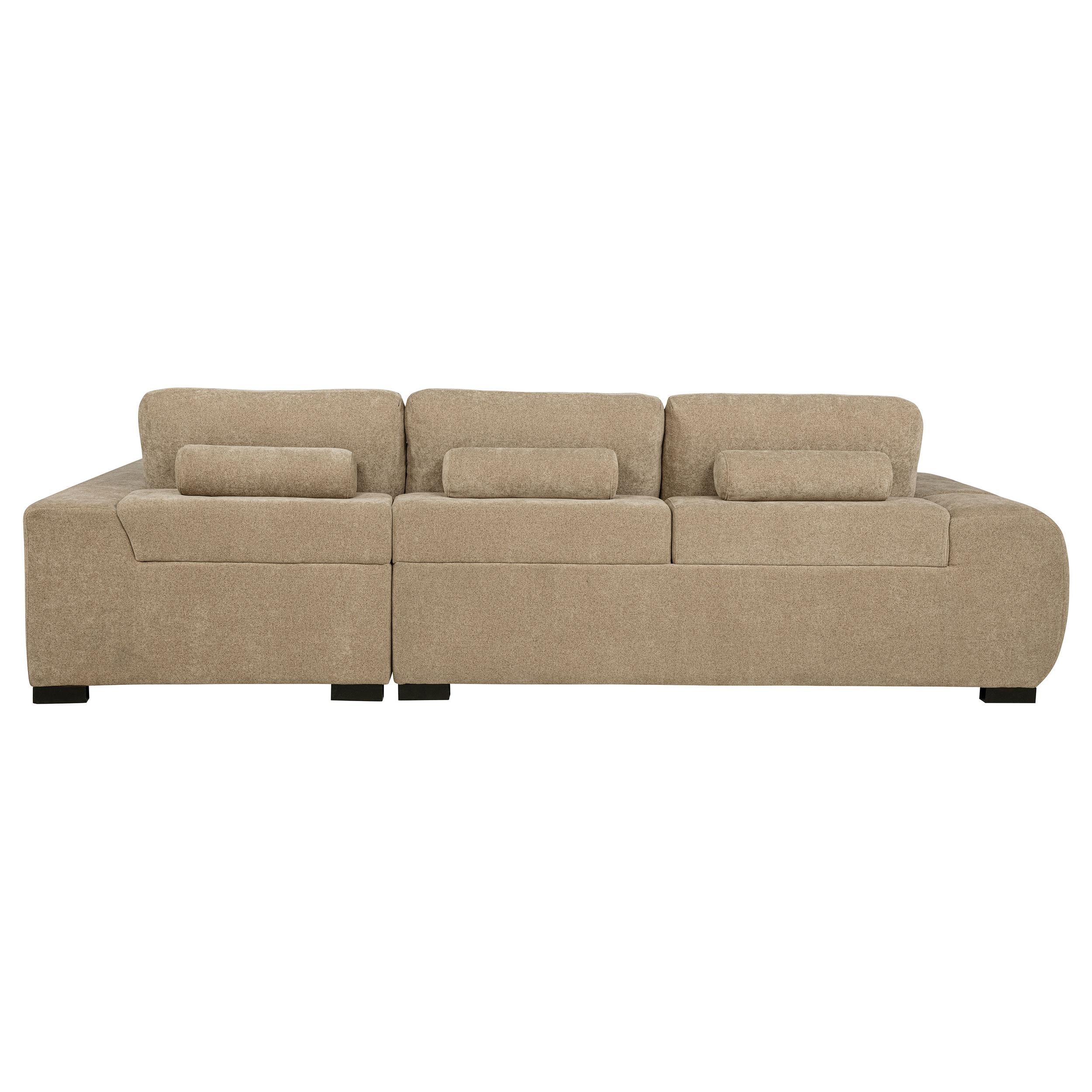 Coaster Octavia Camel Upholstered Sectional Chaise Sofa – Luna