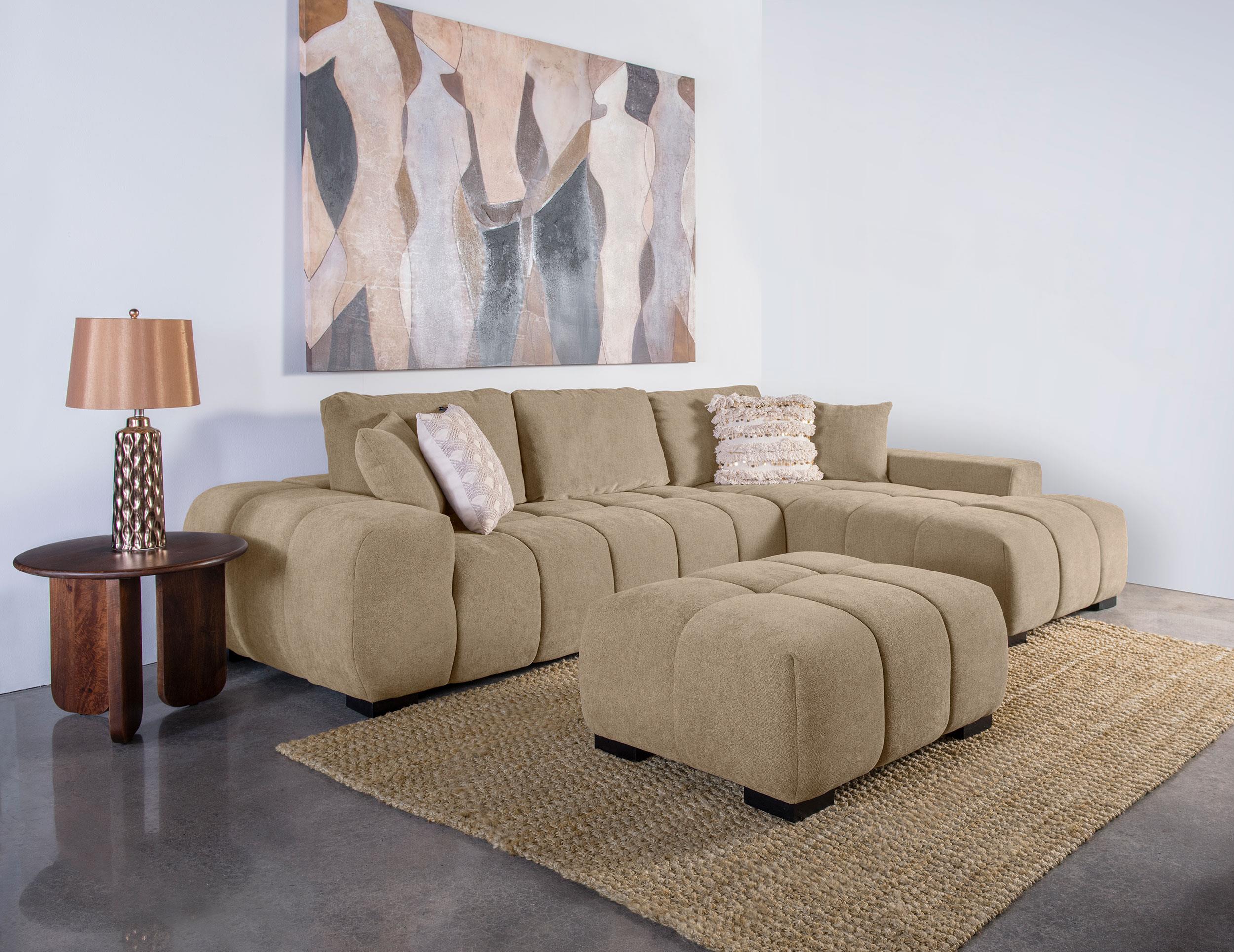 Coaster Octavia Camel Upholstered Sectional Chaise Sofa – Luna