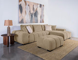 Octavia Camel Upholstered Sectional Chaise Sofa from Coaster - Luna Furniture