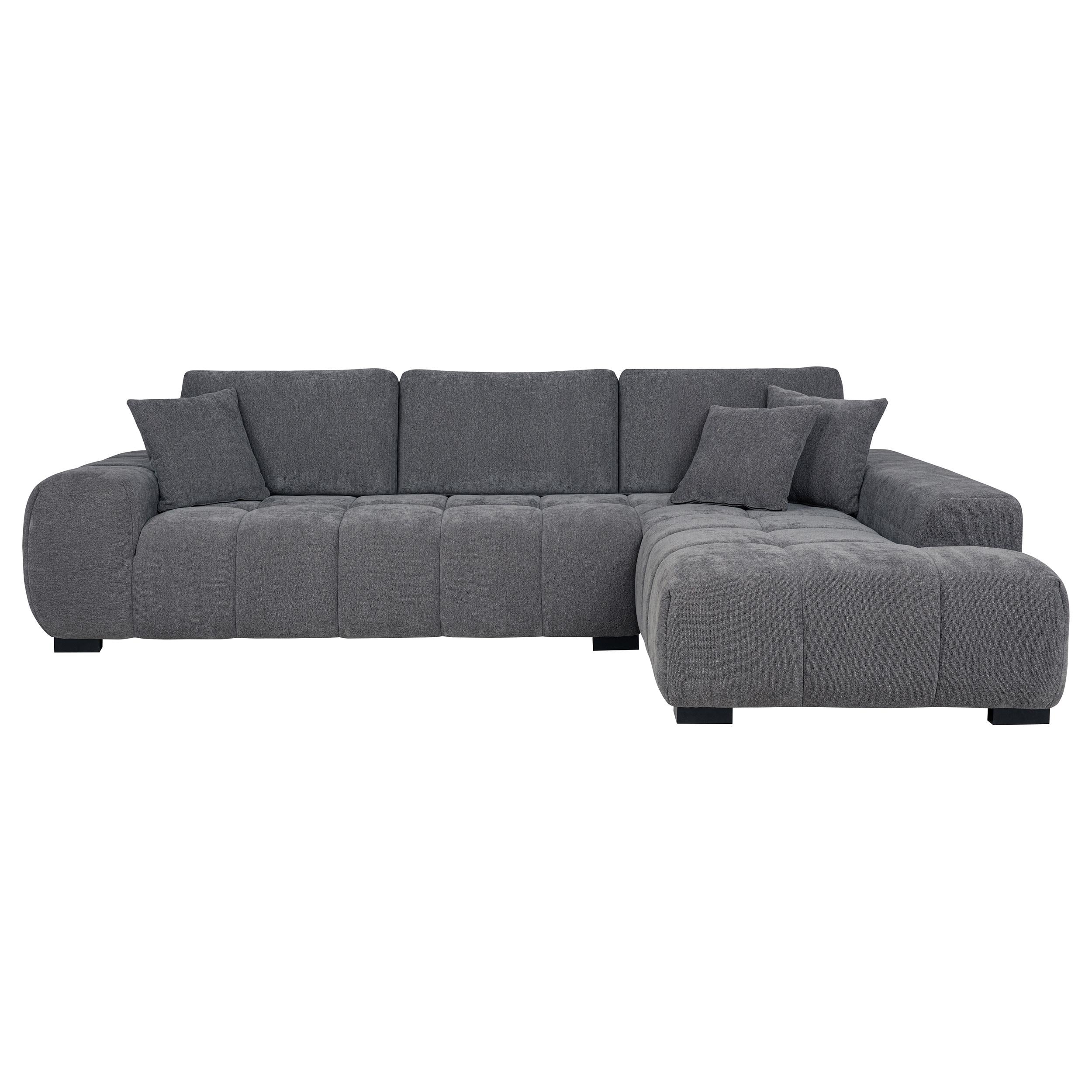 Coaster Octavia Charcoal Gray Upholstered Sectional Chaise Sofa