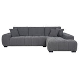 Octavia Charcoal Gray Upholstered Sectional Chaise Sofa from Coaster - Luna Furniture