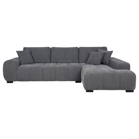 Octavia Charcoal Gray Upholstered Sectional Chaise Sofa from Coaster - Luna Furniture