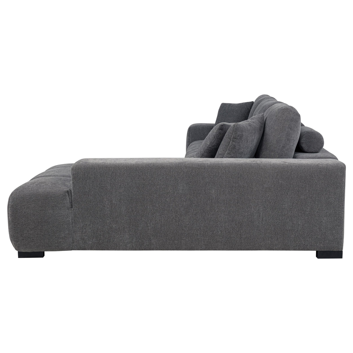 Octavia Charcoal Gray Upholstered Sectional Chaise Sofa from Coaster - Luna Furniture