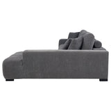 Octavia Charcoal Gray Upholstered Sectional Chaise Sofa from Coaster - Luna Furniture