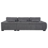Octavia Charcoal Gray Upholstered Sectional Chaise Sofa from Coaster - Luna Furniture