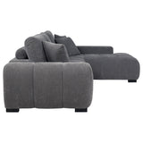 Octavia Charcoal Gray Upholstered Sectional Chaise Sofa from Coaster - Luna Furniture