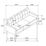 Bowen Rust Fabric Upholstered Track Arm Sofa from Coaster - Luna Furniture