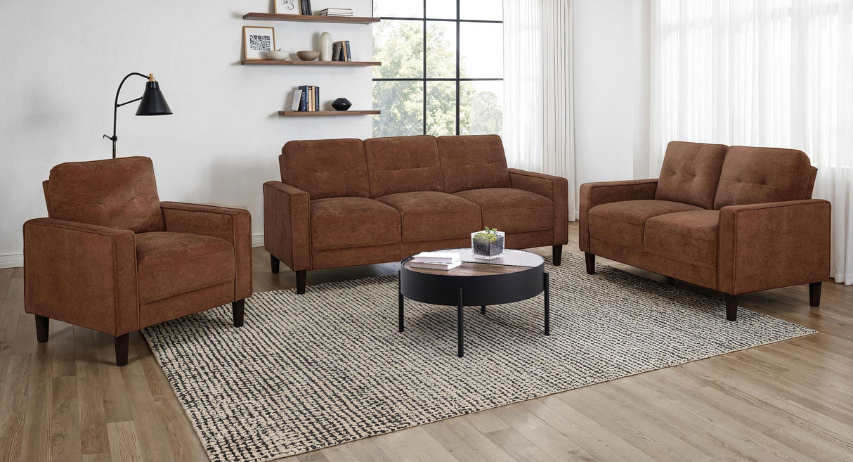 Bowen Rust Fabric Upholstered Track Arm Sofa from Coaster - Luna Furniture