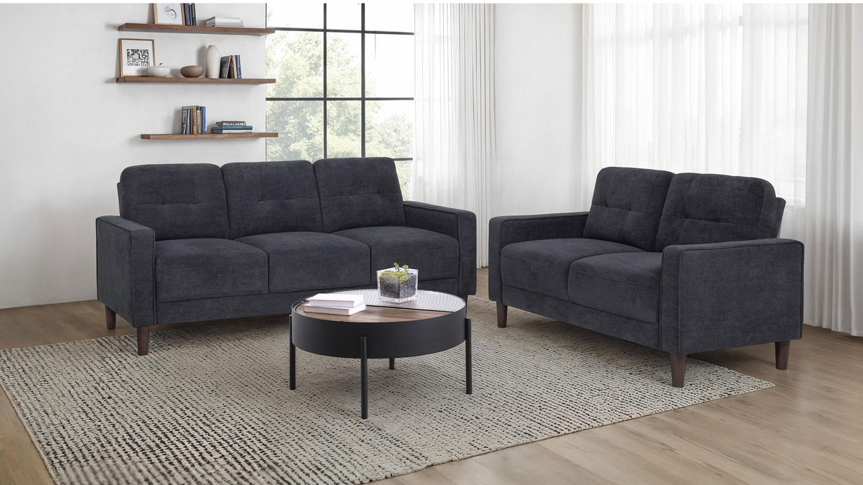 Bowen Gray 2-Piece Upholstered Track Arm Living Room Set from Coaster - Luna Furniture