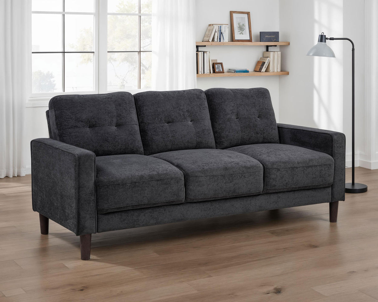 Bowen Gray Fabric Upholstered Track Arm Sofa from Coaster - Luna Furniture