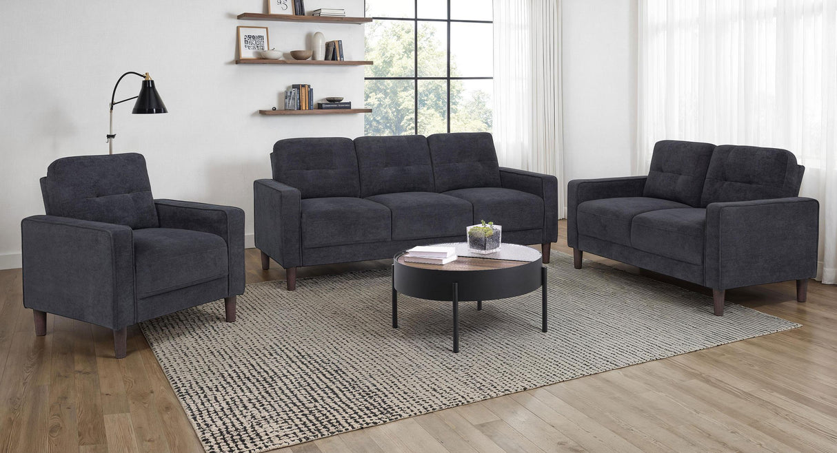 Bowen Gray Fabric Upholstered Track Arm Sofa from Coaster - Luna Furniture