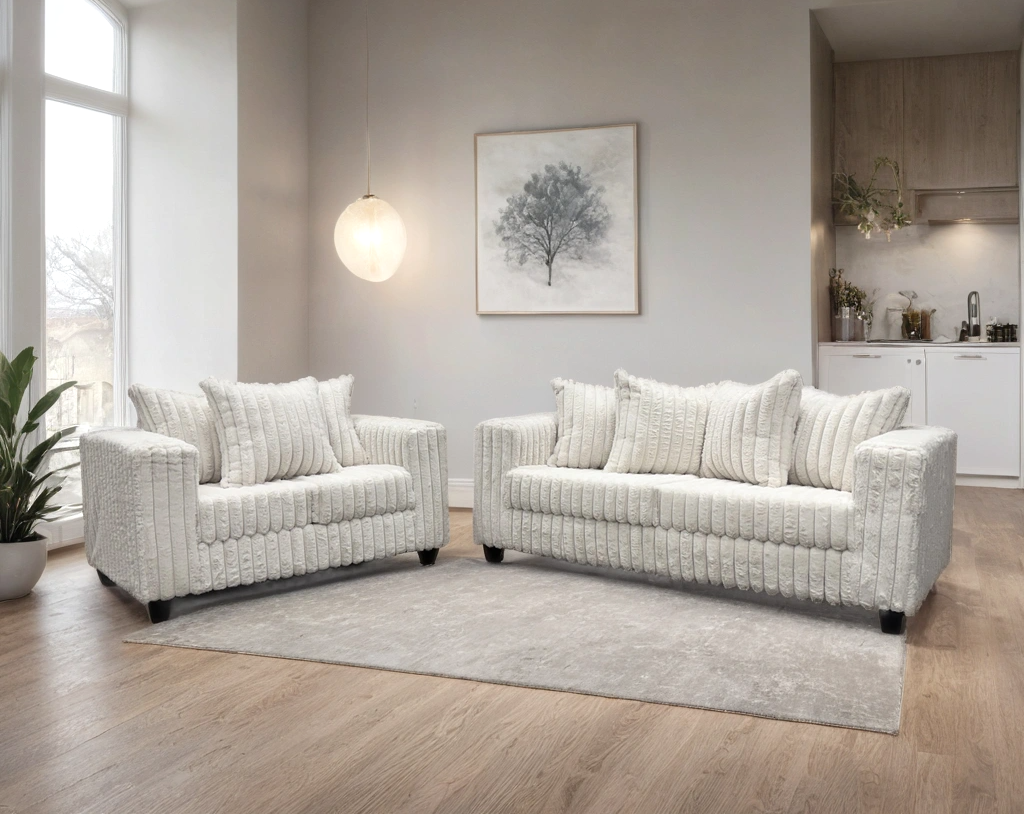 Cloudline Cream Sofa & Loveseat Set from Happy Homes - Luna Furniture