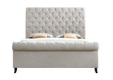 Kate Light Gray Queen Upholstered Sleigh Platform Bed from Crown Mark - Luna Furniture