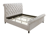 Kate Light Gray Queen Upholstered Sleigh Platform Bed from Crown Mark - Luna Furniture