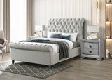 Kate Light Gray Queen Upholstered Sleigh Platform Bed from Crown Mark - Luna Furniture