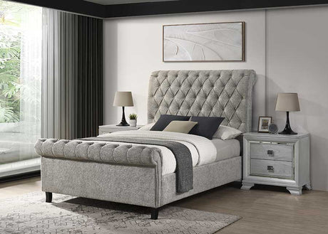 Kate Gray Upholstery Queen Bed from Crown Mark - Luna Furniture