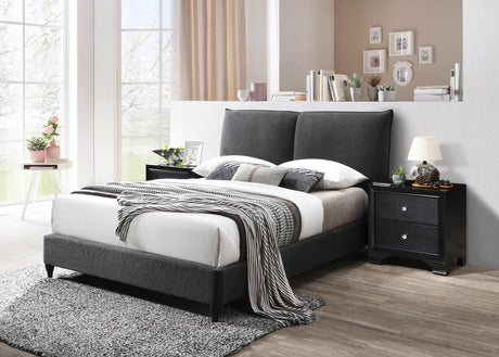 Jenn Charcoal Boucle Queen Upholstered Platform Bed