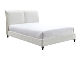 Jenn White Boucle King Upholstered Platform Bed