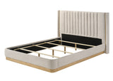 Charlene Oat Tweed Upholstered King Bed