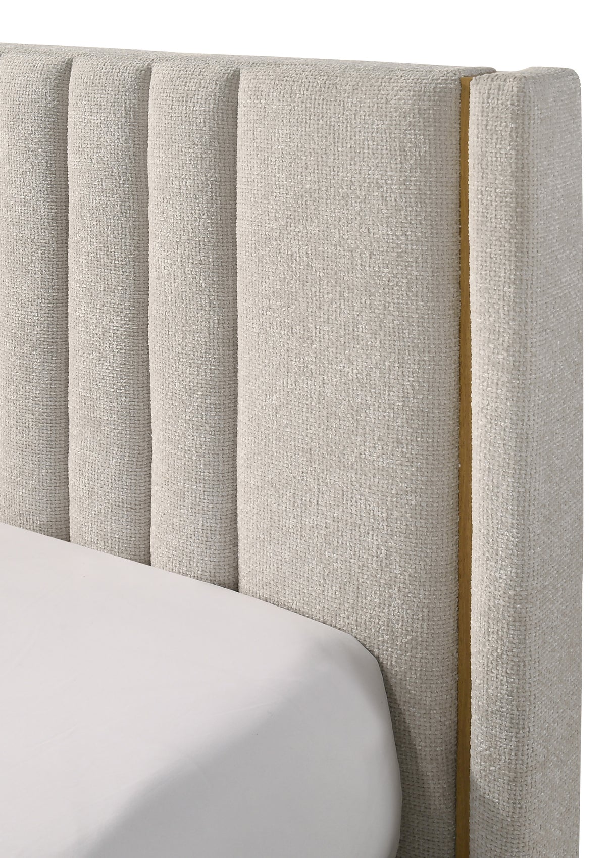 Charlene Oat Tweed Upholstered King Bed